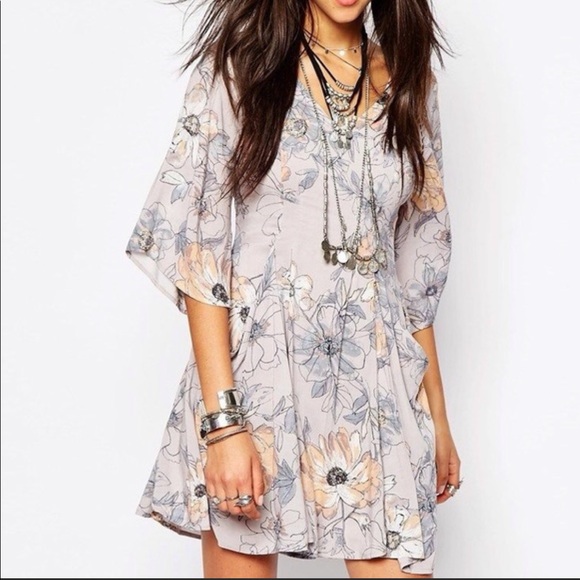 Free People Eyes On You Printed Dress in Navy Combo - Picture 8 of 14